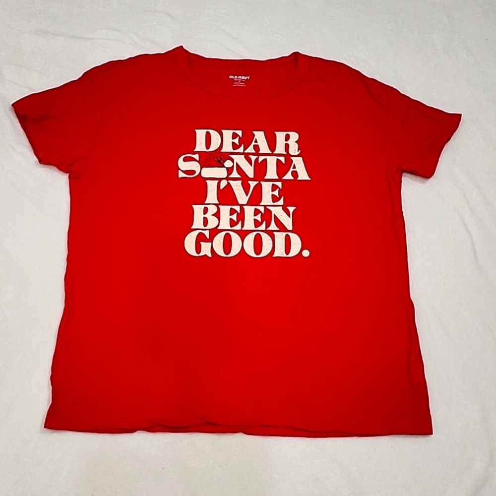 Women's Red Santa Short Sleeve Tee M